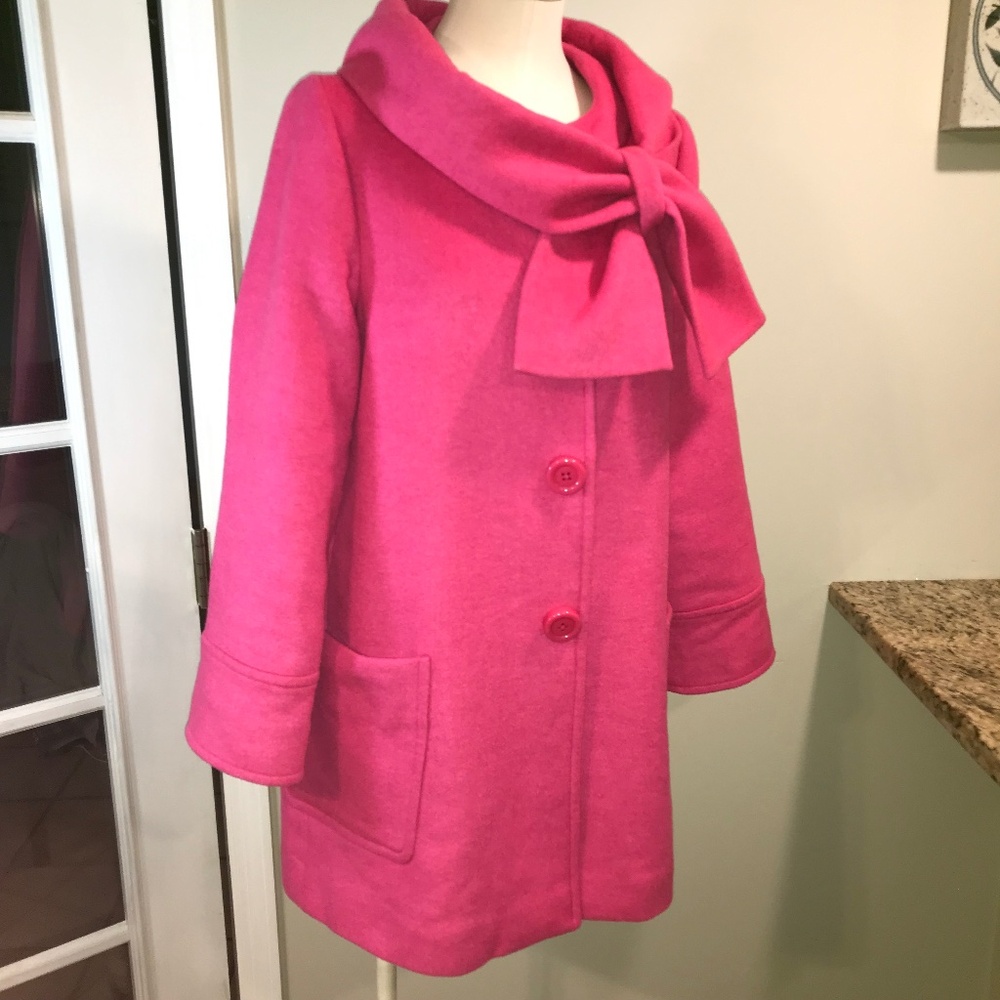 Kate Spade Elsie snapdragon pink  bow coat